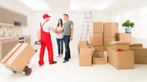 Household items organised for mobile self storage in Harrowonthehill