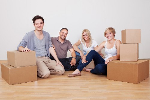 Packed boxes and furniture ready for small removals in Harrowonthehill